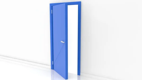Otevřít Dveře Modré Barvě — Stock fotografie