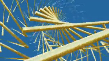 Altın ve mavi renklerde soyut dönen arkaplan