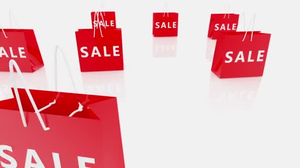 ショッピングバッグの販売とパーセントの概念 — ストック動画