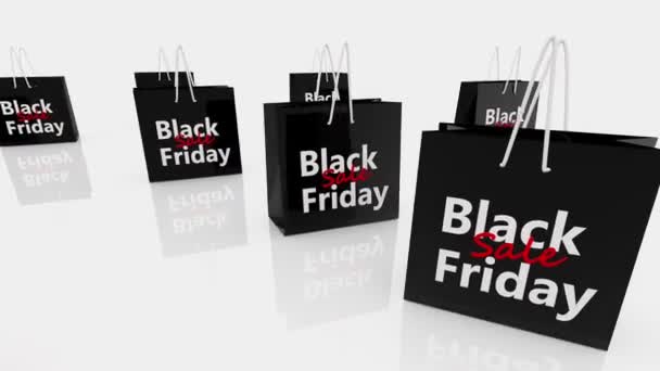 Black Friday Verkaufskonzept Auf Einkaufstüten — Stockvideo