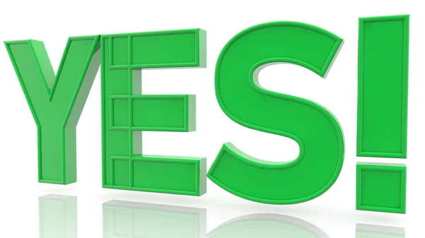 Yes Concept Exclamation Mark Green — Stock Photo, Image