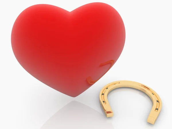Concept Red Heart Horseshoe — Stock Photo, Image