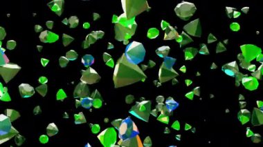 Renkli dönen mücevherler, siyah elmaslar.