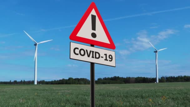 Figyelmeztetés Covid19 Koncepcióval — Stock videók