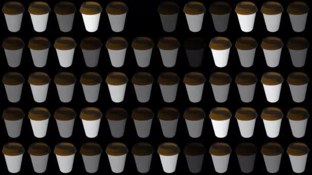 Griglia Astratta Tazze Caffè Asporto — Video Stock