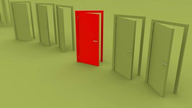 Satırdaki renkli kapılar kavramı