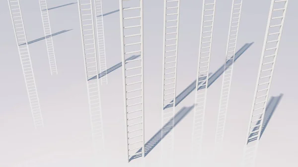 Concepto Escaleras Blancas Abstractas —  Fotos de Stock