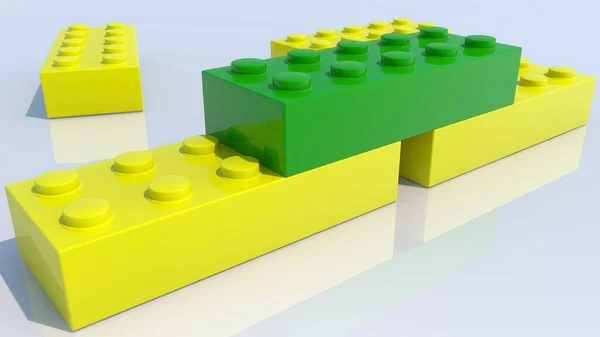 Partner Concept Colorful Toy Bricks — Stock Photo, Image