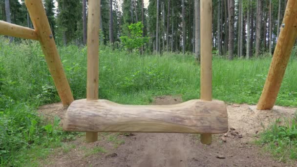 Altalene Legno Giorno Estivo Parco — Video Stock