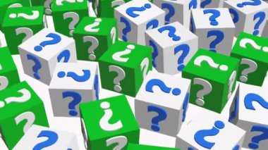 Soru işaretli renkli küplerin taşınması