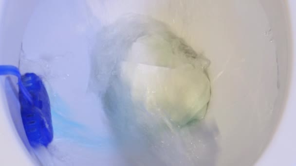 Spălarea Apei Vasul Toaletă Închide — Videoclip de stoc