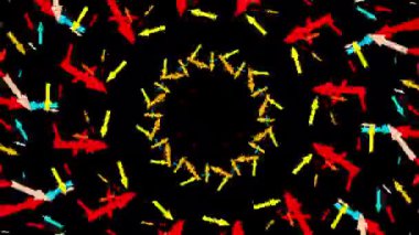 Siyah arkaplanda renkli oklar kavramı