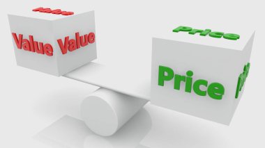 Değer ve fiyat konseptiyle tahterevalli