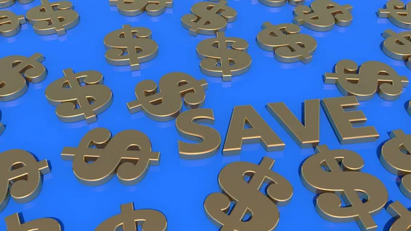 Save concept with dollar signs