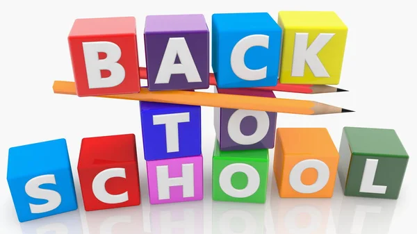 Cubes Back School Concept — Stock Photo, Image