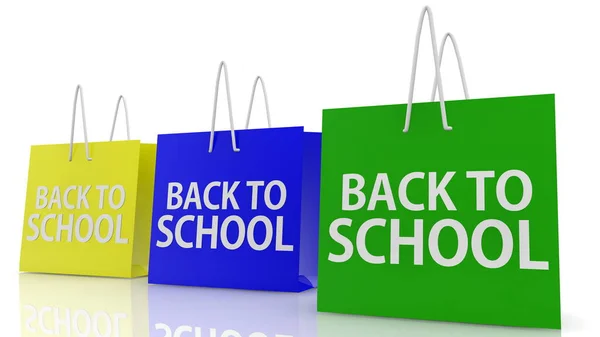 Shopping Bags Back School Concept — Stock Photo, Image