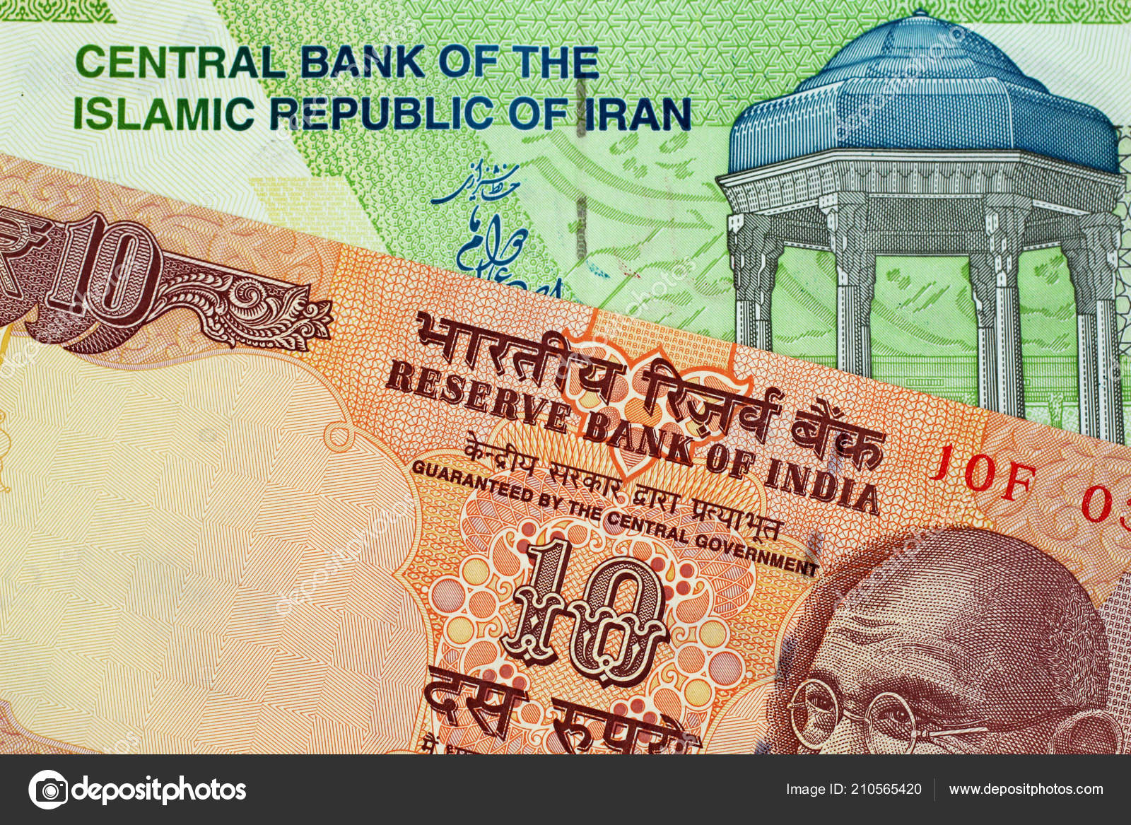 Close Image Indian Rupee Bank Note Iranian 10000 Rial Note Stock Photo Image By C Vitoriaholdingsllc Gmail Com 210565420