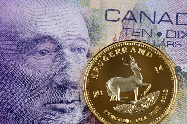 Een Close Beeld Van Een Canadese Tien Dollar Bill Met — Stockfoto