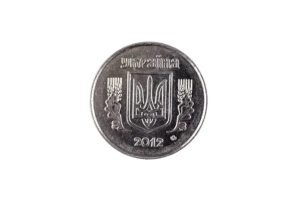 Una Imagen Cerca Una Moneda Kopiyka Cinco Ukranian Aislada Sobre —  Fotos de Stock