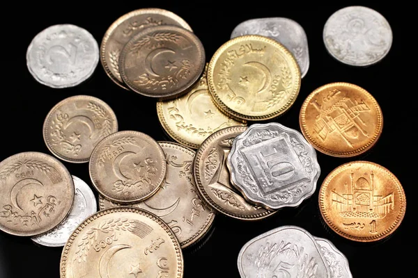 Una Imagen Cerca Surtido Monedas Pakistán Macro — Foto de Stock