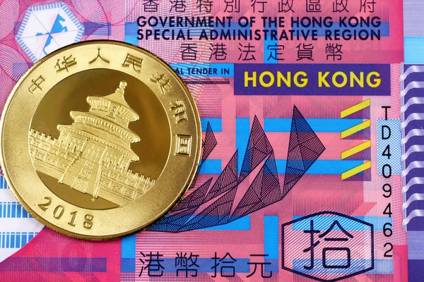 Макрос Образ Пурпурні Сині Десять Hong Kong Банкнота Блискучі Нові — стокове фото
