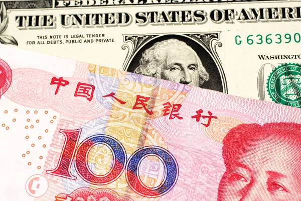 Närbild Bild Amerikansk Dollar Note Närbild Makro Med Rött 100 — Stockfoto