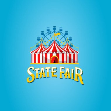 3 adet devlet sirki oluşturun, mavi arkaplan ve metin logosu olsun.