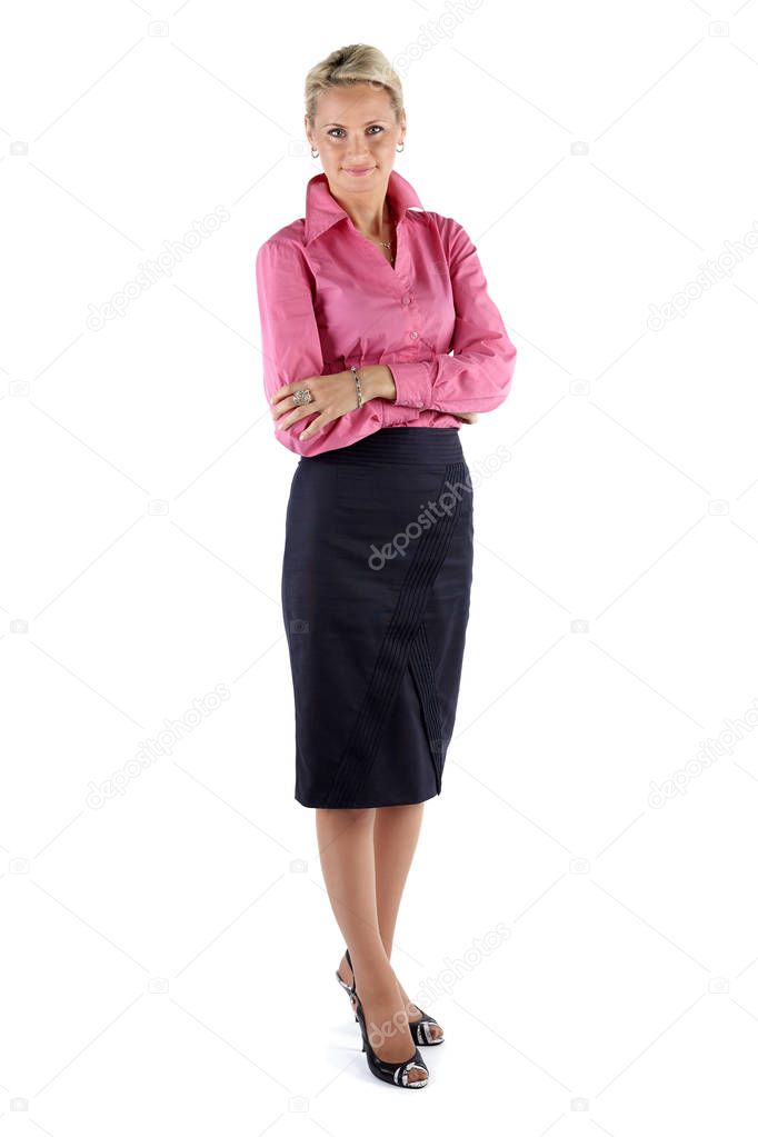 Mature Business woman isolated on white background
