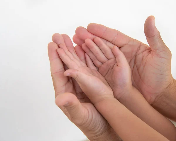 Skydd Hand För Stöd Barn Handen — Stockfoto