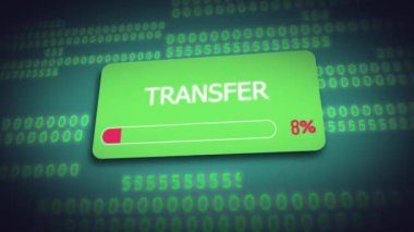 Bilgisayar ekranındaki veri aktarım işlemi tamamlandı.