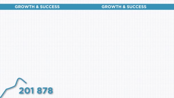 Gráfico Negocio Crecimiento Sobre Fondo Blanco Concepto Publicación Financiera Noticias — Vídeo de stock