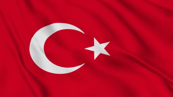 Die Türkei Flagge Weht Wind Eine Hochwertige Hintergrundanimation Aus Flaggengewebe — Stockvideo