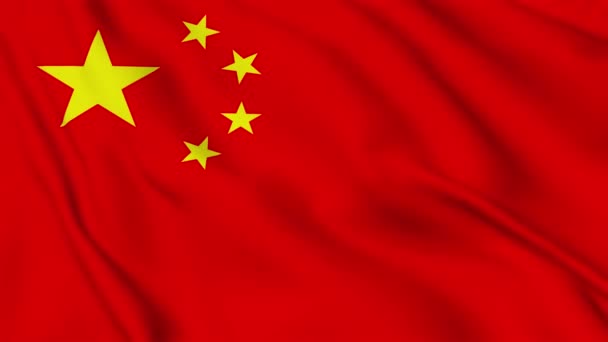Çin Bayrağı Rüzgarda Dalgalanıyor Bayrak Kumaş Arkaplan Animasyonunun Yüksek Kaliteli — Stok video