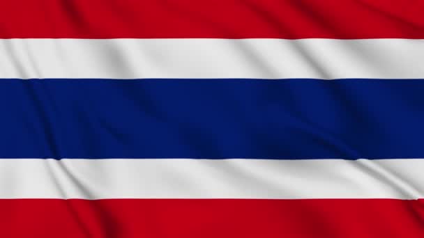 Thailand Vlag Wapperend Wind Een Hoogwaardige Beeldmateriaal Van Vlaggendoek Achtergrond — Stockvideo