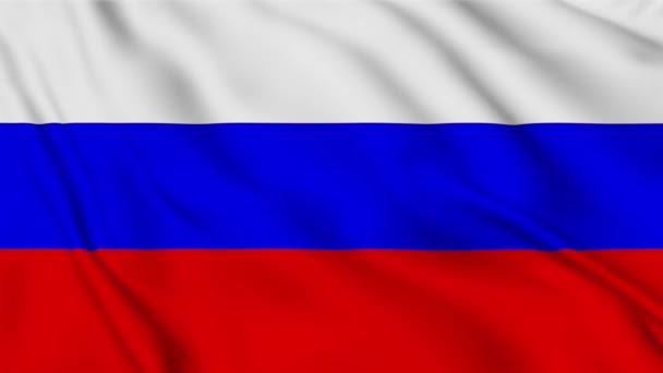 Bandera Rusia Ondeando Viento Metraje Alta Calidad Animación Fondo Superficie — Vídeos de Stock