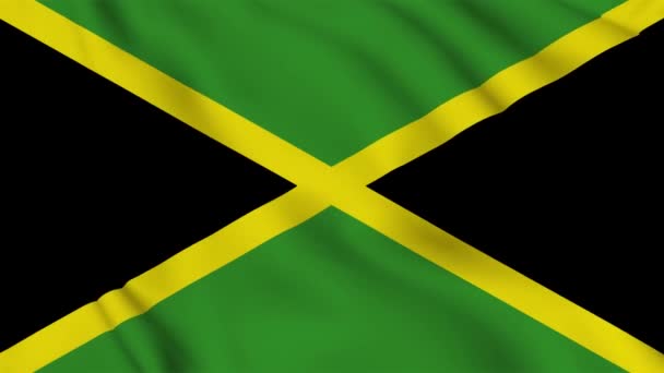 Bandera Jamaica Ondeando Viento Metraje Alta Calidad Animación Fondo Superficie — Vídeo de stock