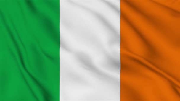 Drapeau Irlande Agitant Vent Une Vidéo Haute Qualité Animation Fond — Video