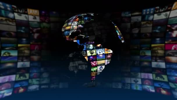 Gráficos Tecnológicos Medios Comunicación Globales — Vídeos de Stock
