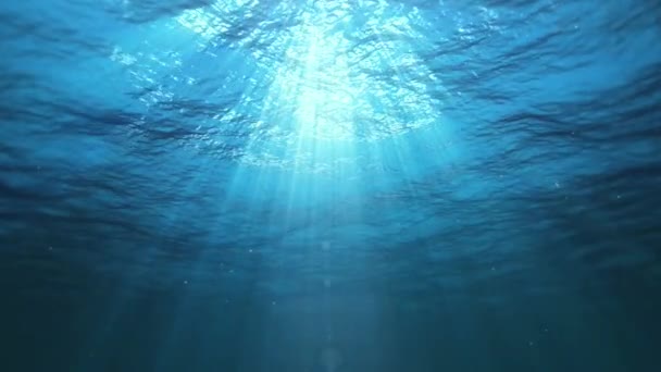 Undervattenssolstrålar Oceanen Loop — Stockvideo