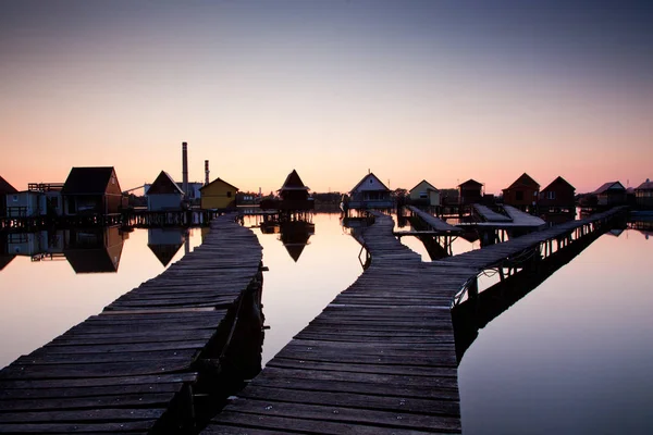 Village Flottant Sur Lac Bokod Hongrie — Photo