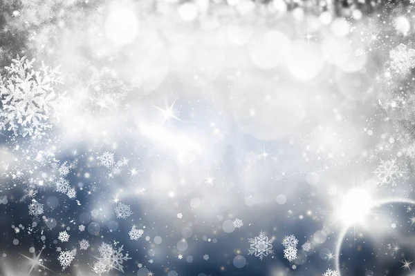 Tatil Işıklı Noel Arka Plan Uzay Yıldızlar Yanıp Sönen Kar — Stok fotoğraf