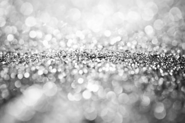 tatil ışıklı Noel arka plan ve uzay - yıldızlar yanıp sönen ve kar taneleri düşüyor ile sihirli bokeh glitter kopyalayın