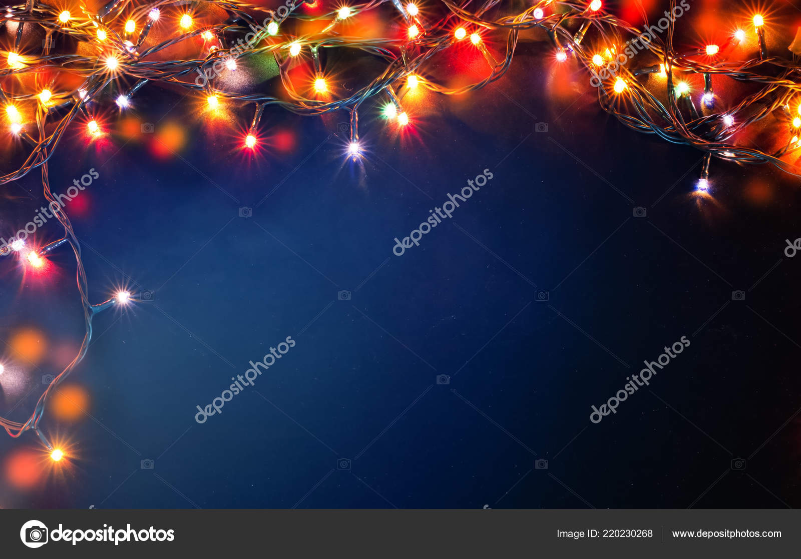 五颜六色的圣诞灯抽象背景——图库图片© melis82 #220230268, image size:1600x1117