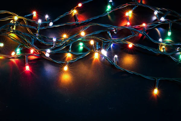 Coloridas Luces Navidad Fondo —  Fotos de Stock