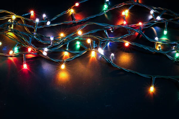 Coloridas Luces Navidad Fondo — Foto de Stock