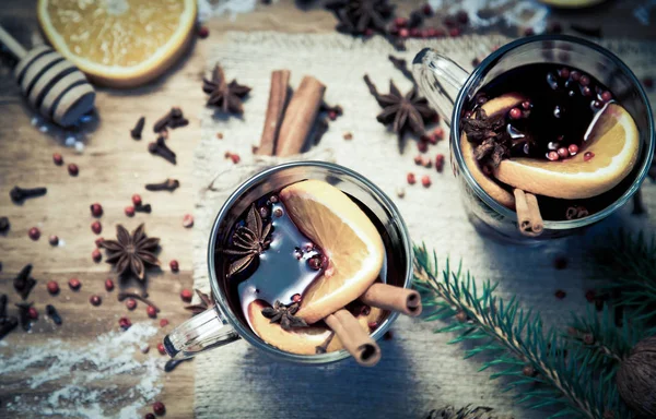 Vin Brulè Spezie Bevanda Invernale Calda — Foto Stock