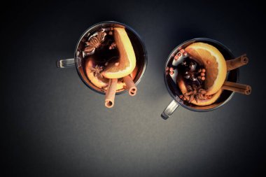 içki kış mulled şarap ve baharat - sıcak