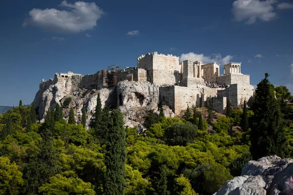 Vista Sobre Acropolis Com Parthenon Atenas — Fotografia de Stock
