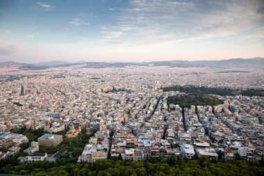 Lycabettus Hill Atina üzerinden havadan görünümü