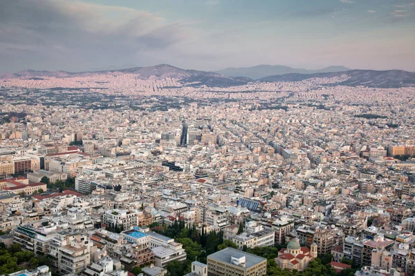 Lycabettus Hill Atina üzerinden havadan görünümü